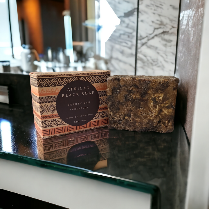 Authentic African Black Soap: Pure & Natural Bar  150g - Odilook