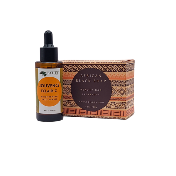 Jouvence Eclair-C  Face Serum + African Black Soap Bundle - Odilook