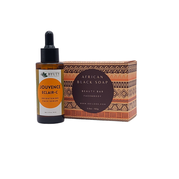 Jouvence Eclair-C  Face Serum + African Black Soap Bundle - Odilook