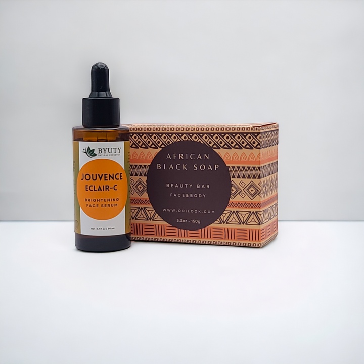 Jouvence Eclair-C  Face Serum + African Black Soap Bundle - Odilook