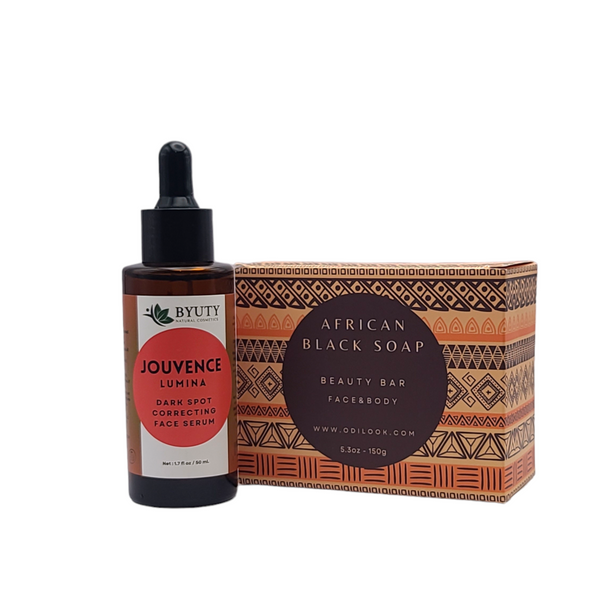 Jouvence Lumina Dark Spot Correcting  Face Serum + African Black Soap Bundle - Odilook