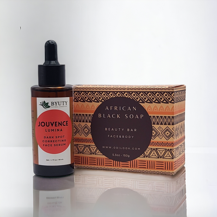 Jouvence Lumina Dark Spot Correcting  Face Serum + African Black Soap Bundle - Odilook